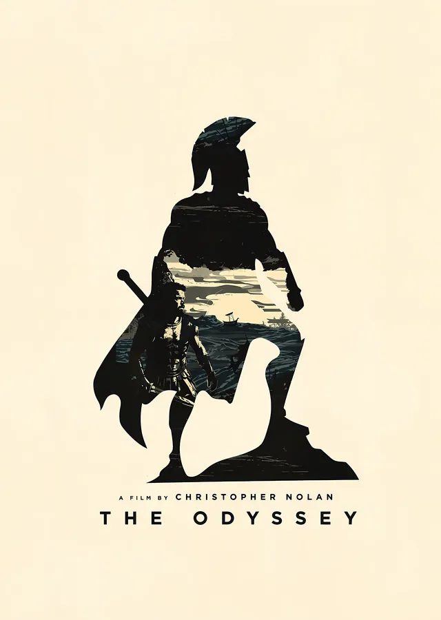 The Odyssey: Minimal Savaşçı Silueti metal tablo