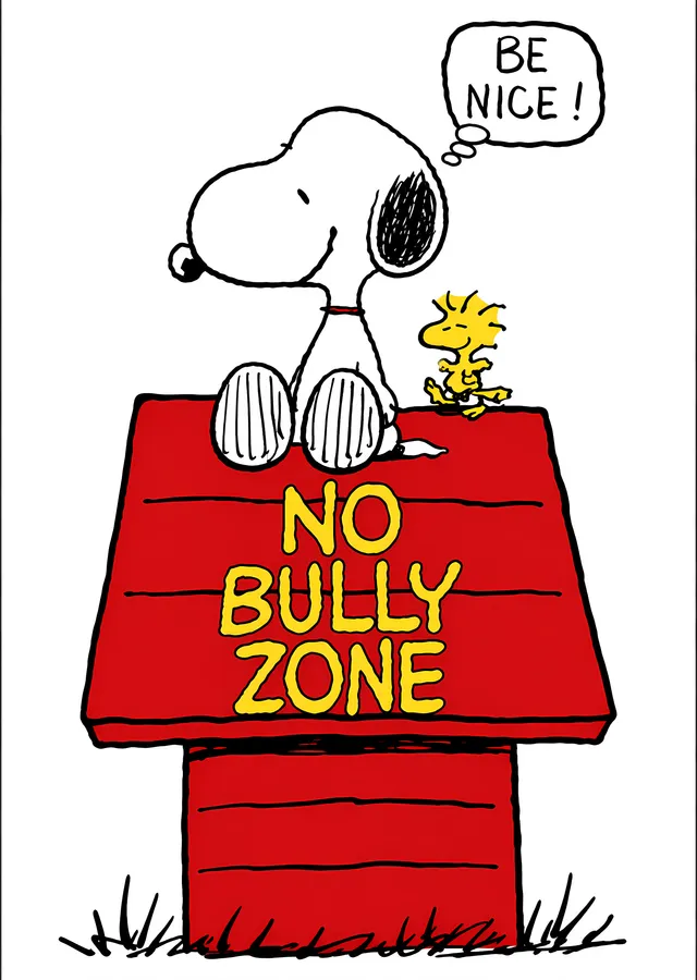 Snoopy - No Bully Zone metal tablo