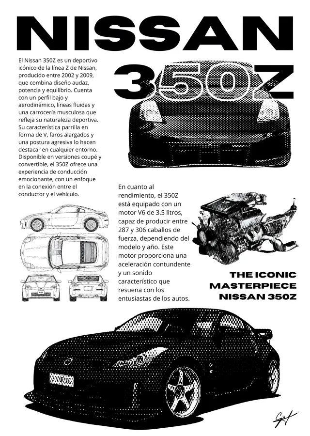 Nissan 350Z metal tablo
