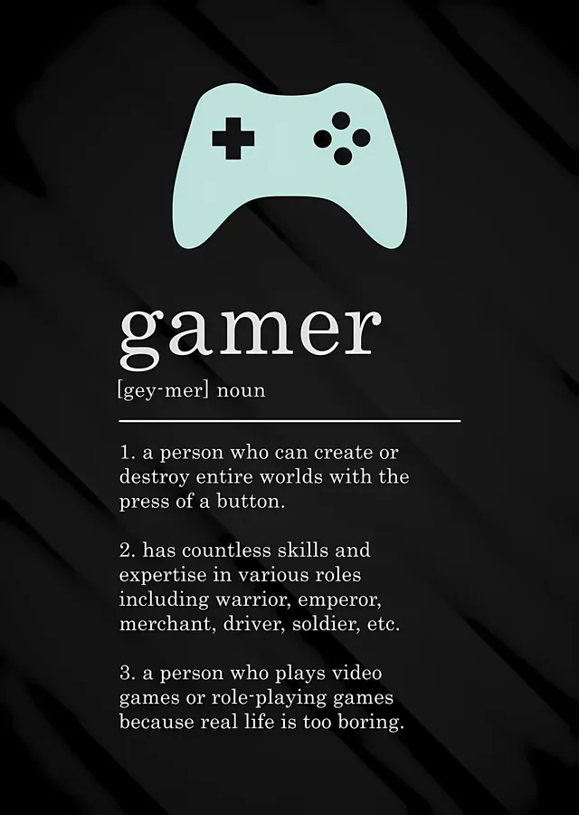 Gamer Tanımı: Oyuncu Sözlüğü metal tablo