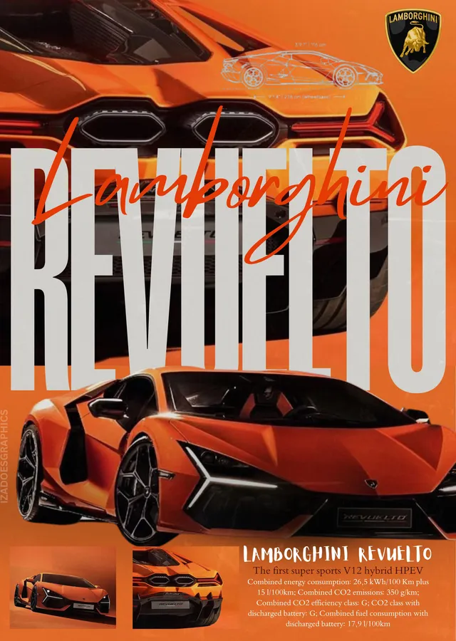 Lamborghini Revuelto: Arabaların Güzelliği metal tablo