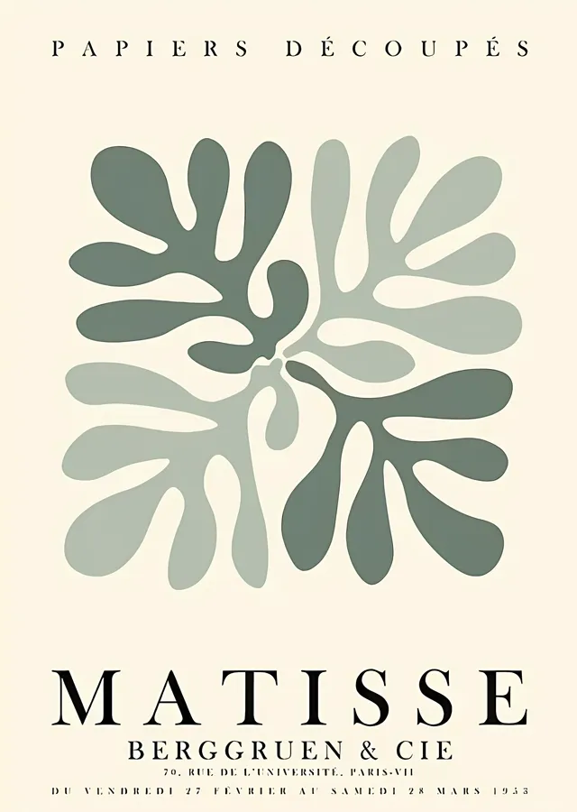 Matisse: Yeşil Kesme Kâğıt metal tablo