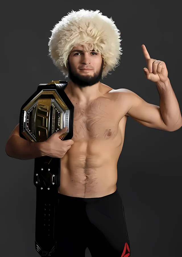 Khabib Nurmagomedov Papaklı Portre metal tablo