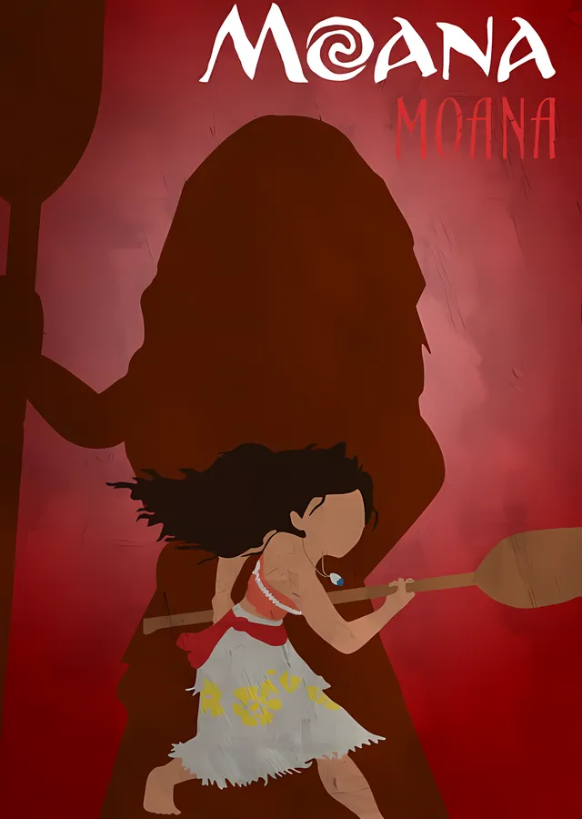 Moana: Kırmızı Siluet metal tablo
