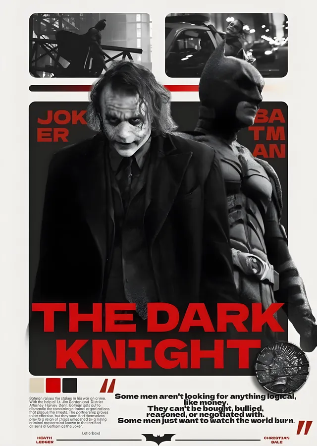 The Dark Knight: Joker ve Batman metal tablo