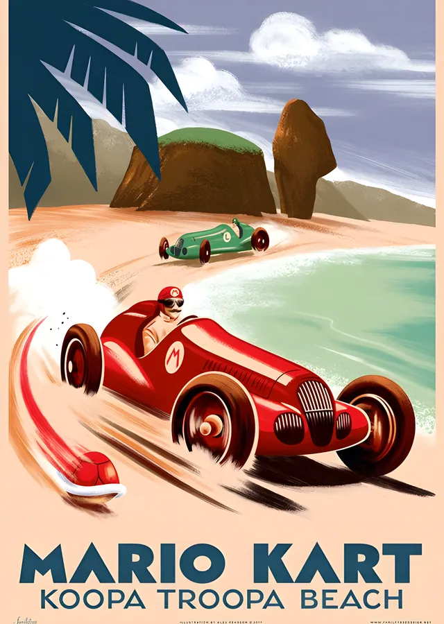 Mario Kart: Koopa Troopa Plajı metal tablo