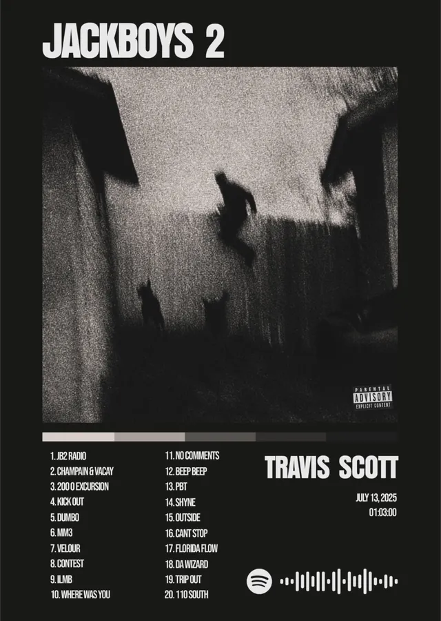 Travis Scott: Jackboys 2 Albüm Kapağı metal tablo