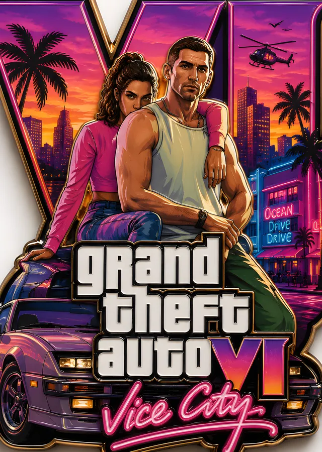Grand Theft Auto VI - Vice City metal tablo