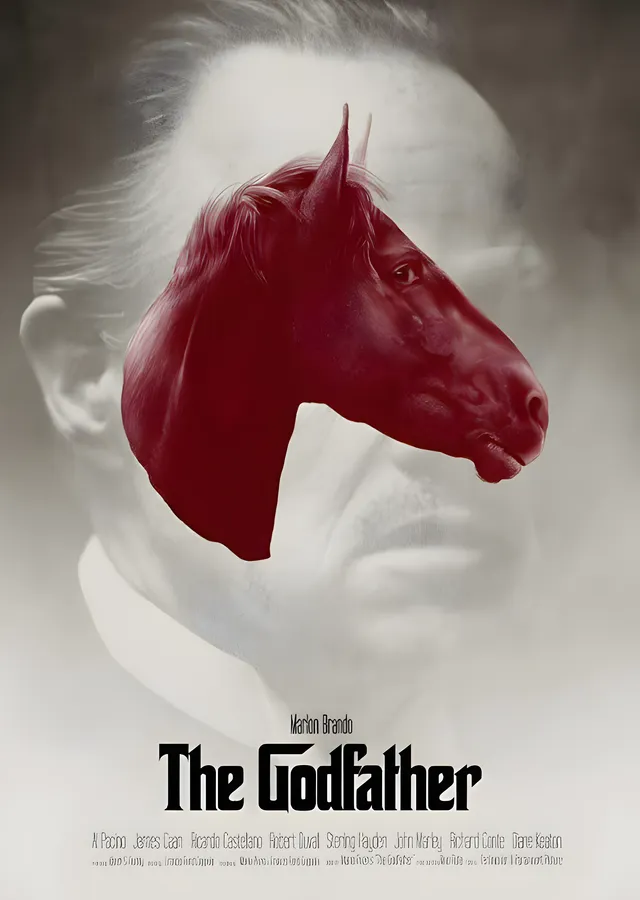 The Godfather - Baba (Profilde At Başlı Portre) metal tablo