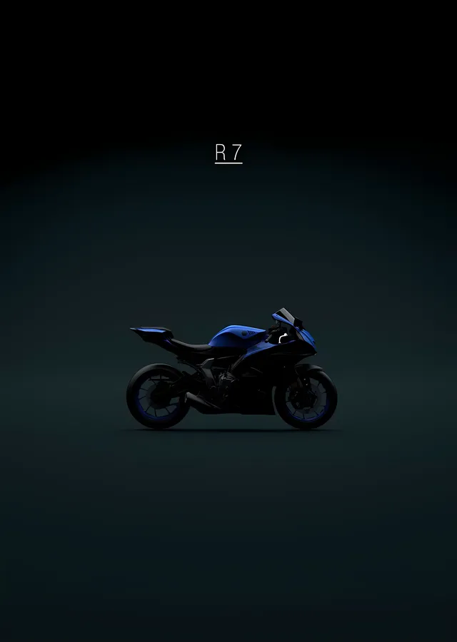 Yamaha R7 - Karanlık Sahne metal tablo