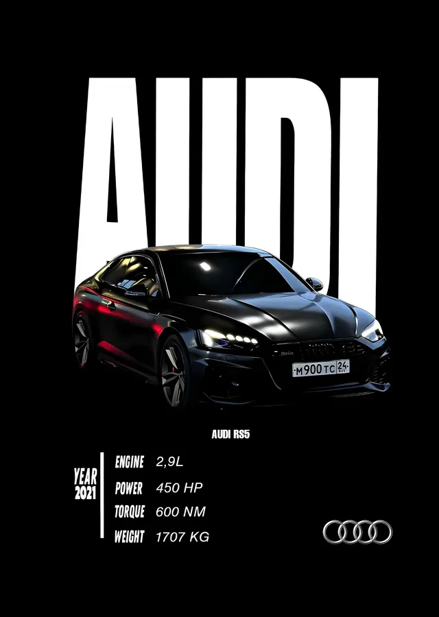 Audi RS5: Siyah metal tablo