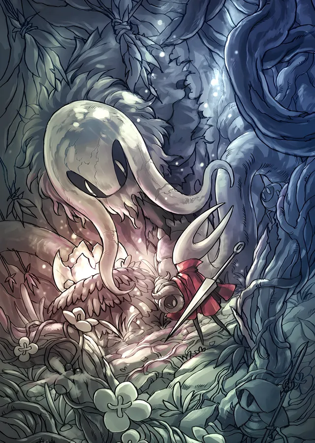 Hollow Knight - Hayalet metal tablo