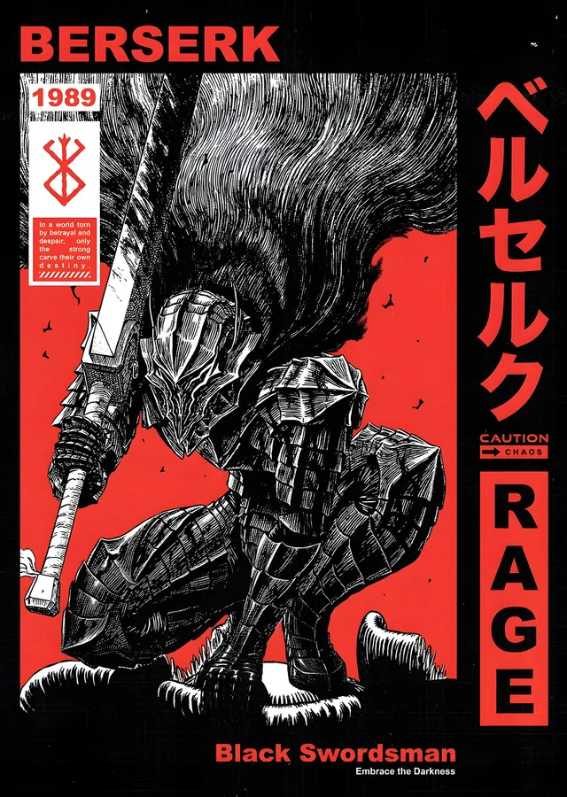 Berserk: Kara Kılıç Ustası Guts metal tablo