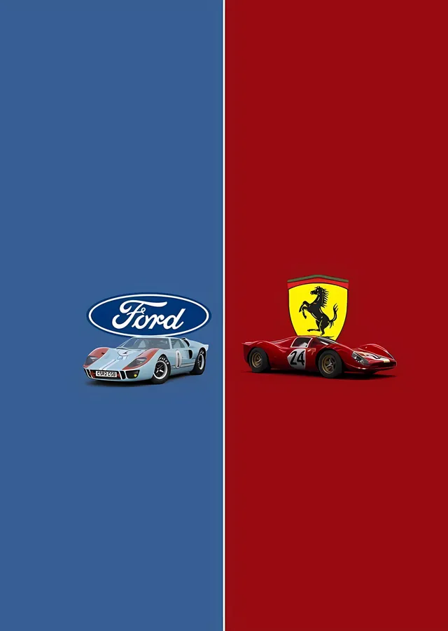 Ford v Ferrari - Minimal metal tablo