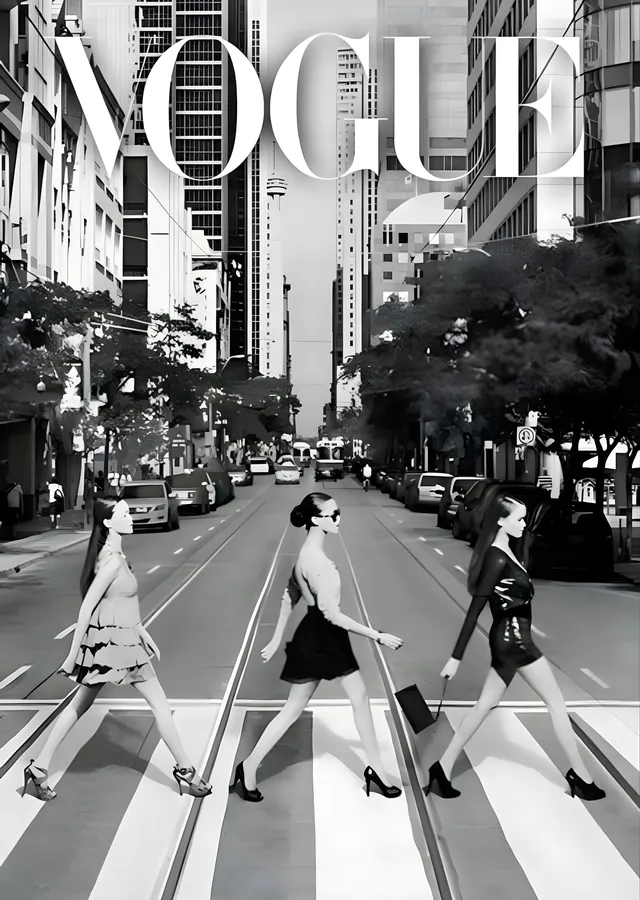 Vogue: Şehirde Yürüyüş metal tablo