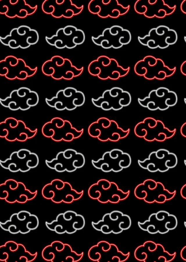 Akatsuki Bulutları - Kontur Desen metal tablo