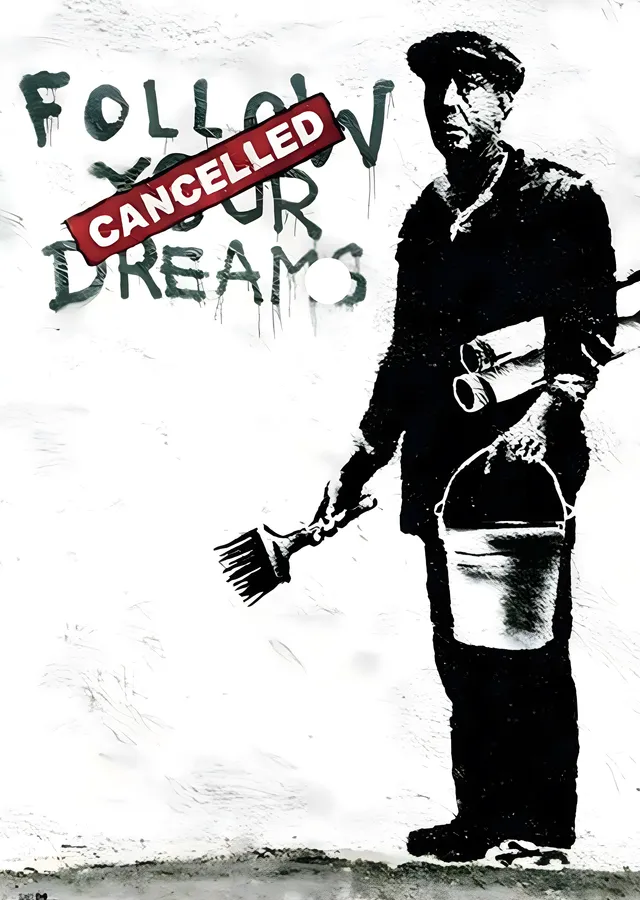 Banksy: Follow Your Dreams Cancelled metal tablo