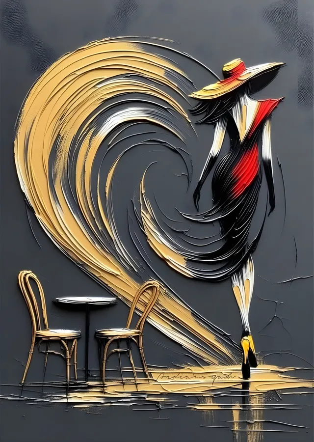 Sarı Saçlı Kadın: Kafe metal tablo
