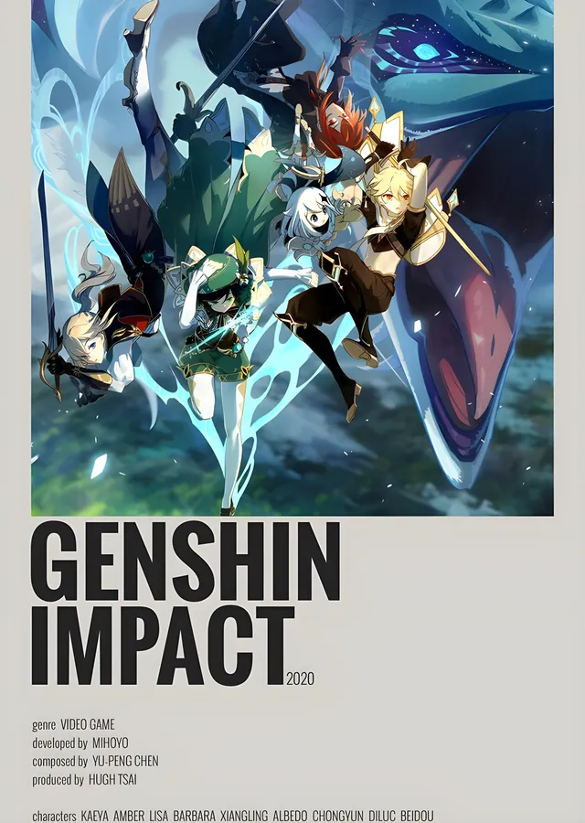 Genshin Impact metal tablo