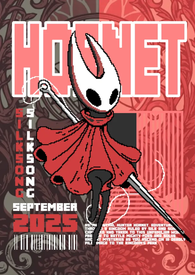 Hollow Knight: Silksong Hornet Zine metal tablo