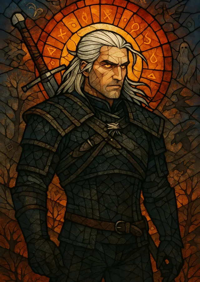The Witcher: Vitray Portre metal tablo