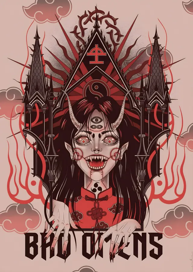 Bad Omens - Kızıl Figür metal tablo