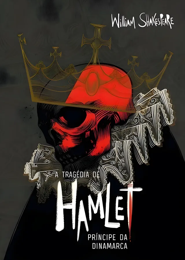Hamlet - Kırmızı Kafatası ve Altın Taç metal tablo