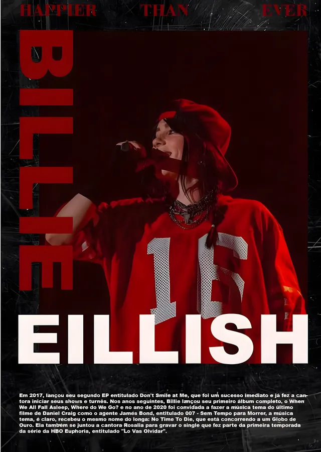 Billie Eilish: Happier Than Ever metal tablo