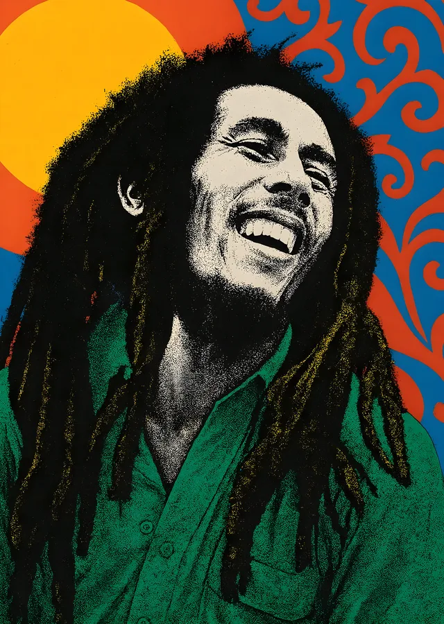 Bob Marley: Yeşil Gömlek metal tablo
