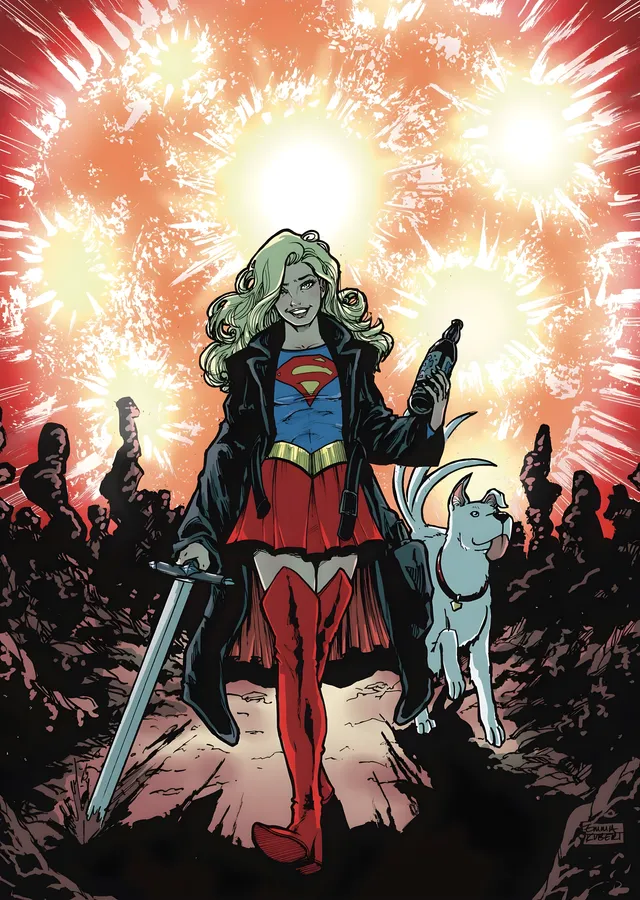 Supergirl - Kılıç ve Krypto metal tablo
