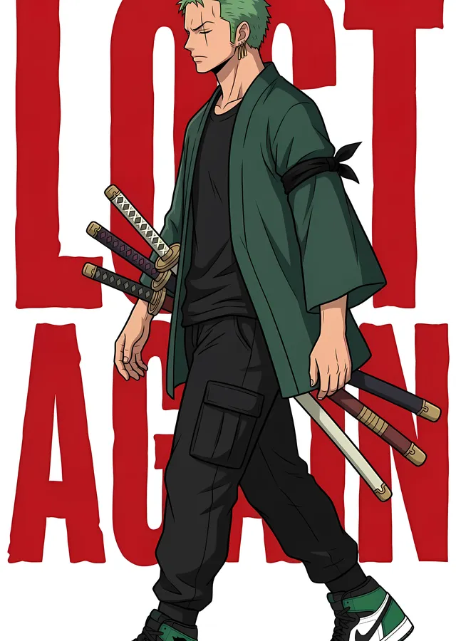 Lost Again: Kılıç Ustası Zoro metal tablo