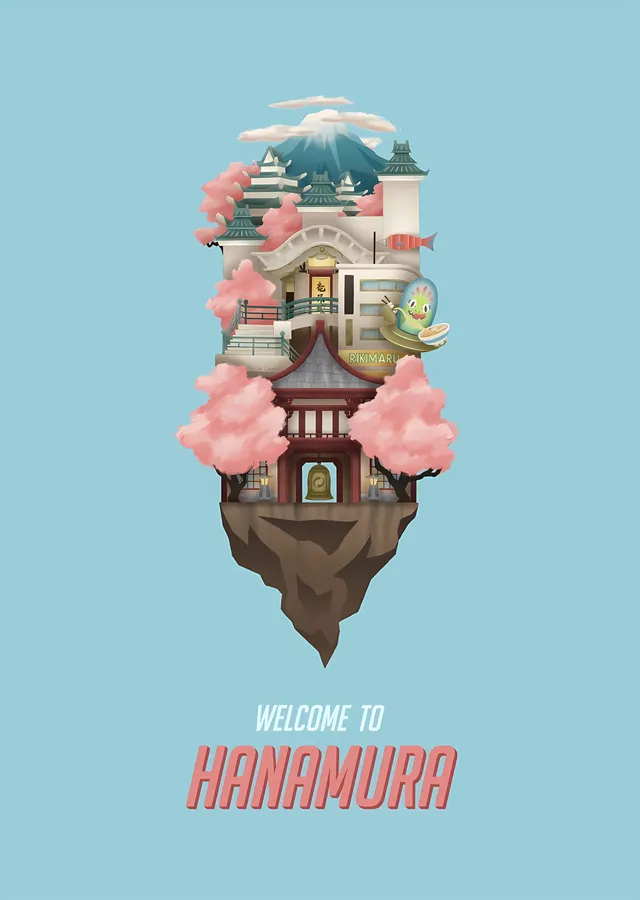 Overwatch - Welcome to Hanamura metal tablo