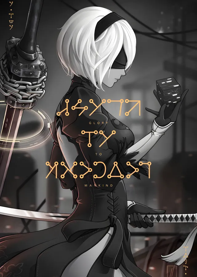 NieR:Automata: 2B, Glory to Mankind metal tablo