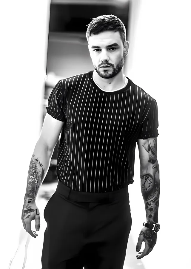 Liam Payne: Çizgili Tişört metal tablo