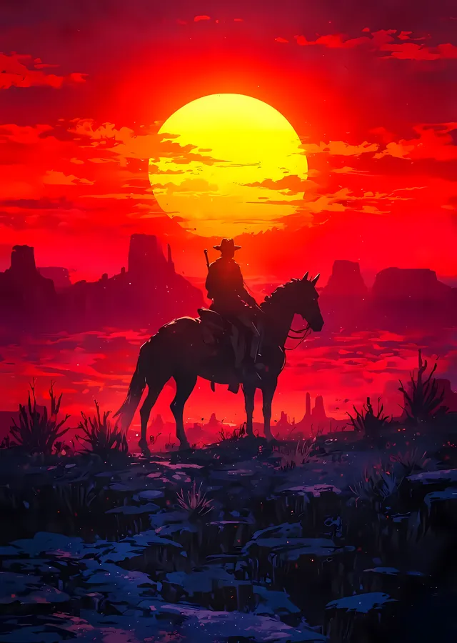 Red Dead Redemption 2: Kızıl Ufuk metal tablo