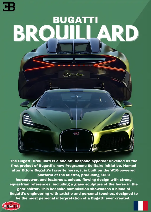 Bugatti Brouillard metal tablo
