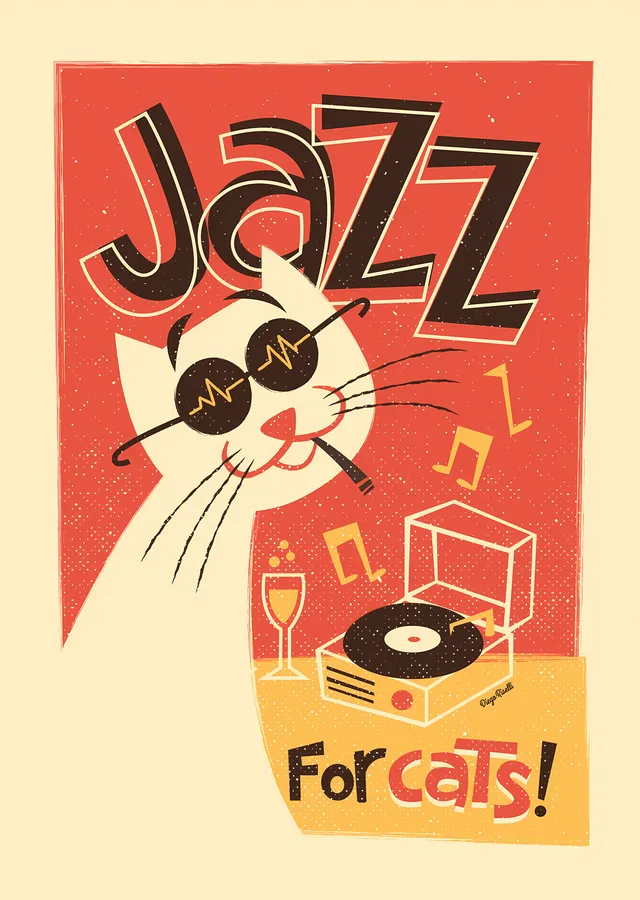 Jazz for Cats metal tablo