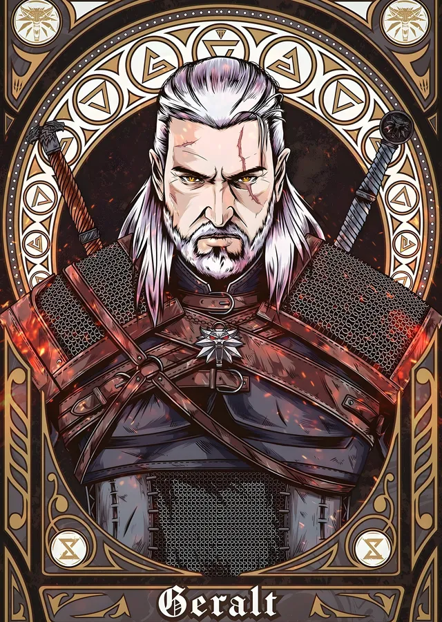 The Witcher: Geralt Portresi metal tablo