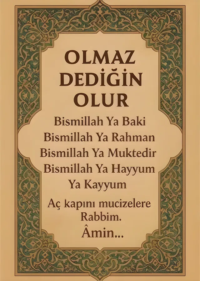 Olmaz Dediğin Olur metal tablo