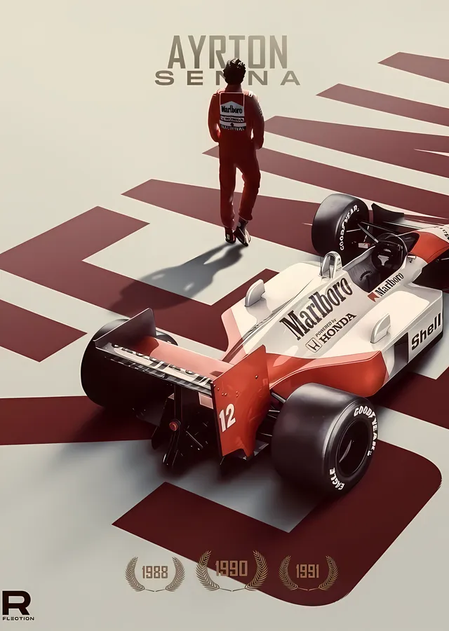 Ayrton Senna: Formula 1 Arabası metal tablo