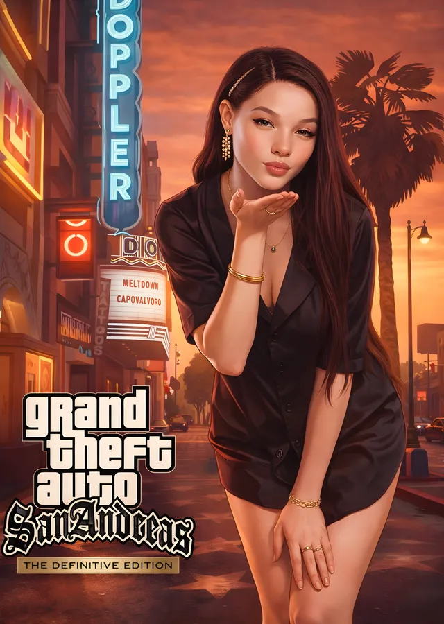 Grand Theft Auto: San Andreas - Gün Batımı metal tablo
