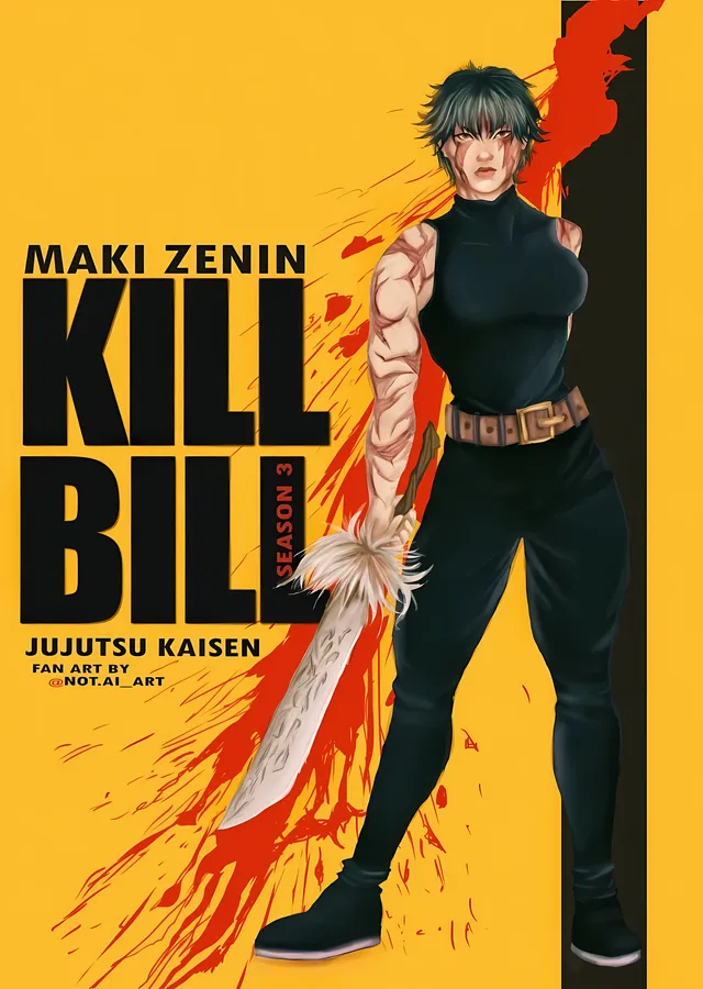 Maki Zenin: Sarı Zemin Duruşu metal tablo