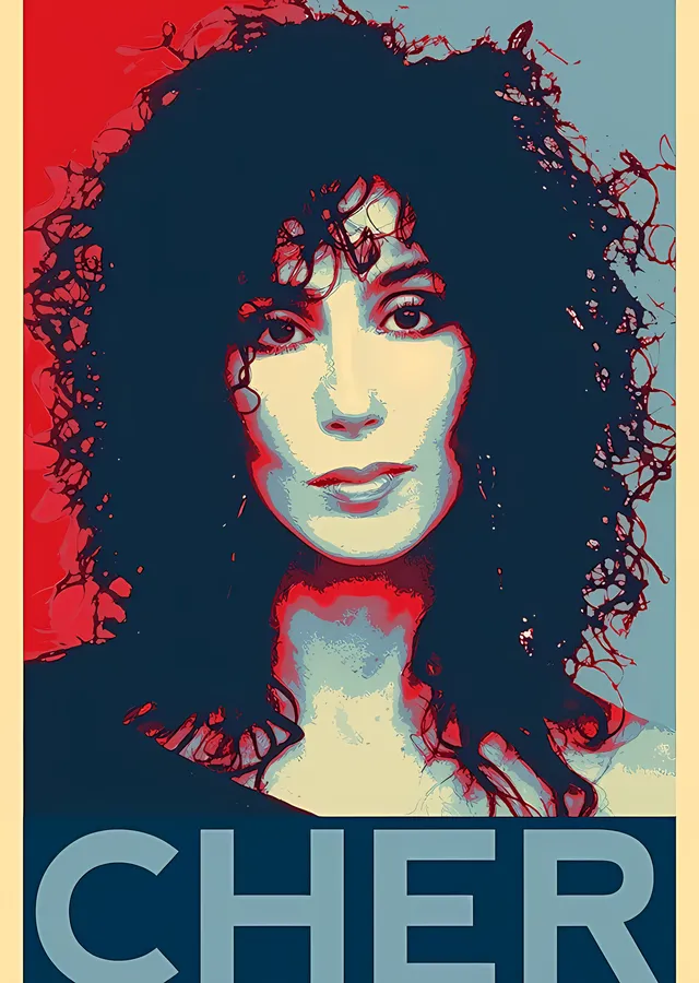Cher - Pop Art Portre metal tablo