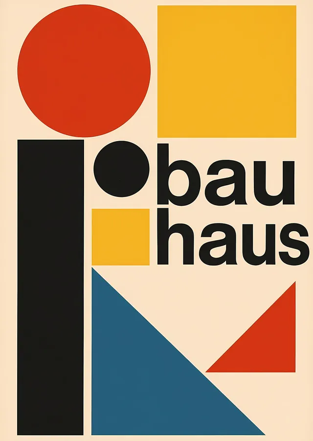 Bauhaus: Geometrik Kompozisyon metal tablo