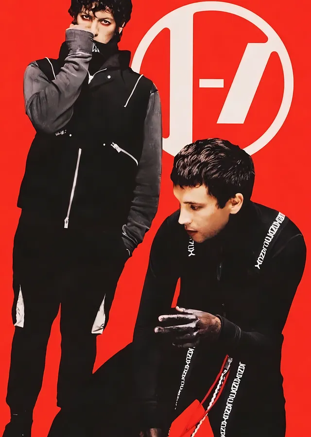 Twenty One Pilots: Kırmızı Portre metal tablo