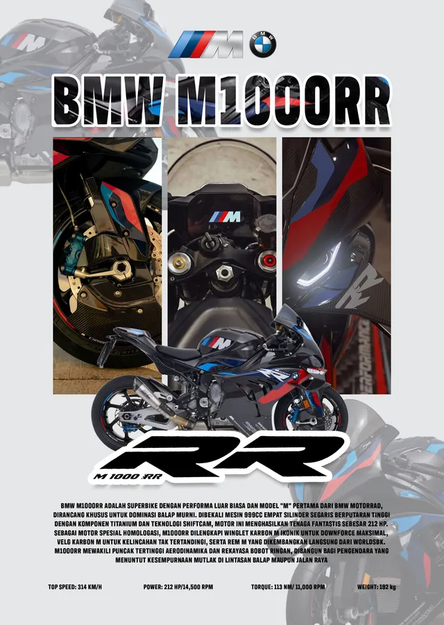 BMW M 1000 RR - Detay Kolajı metal tablo