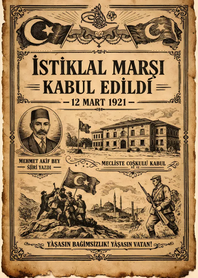 İstiklal Marşı Kabul Edildi metal tablo