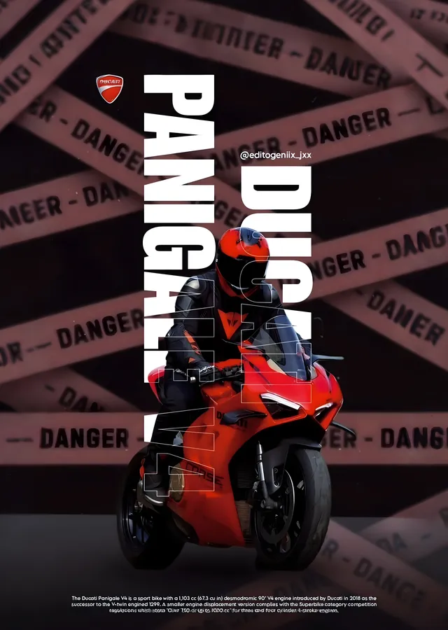 Ducati Panigale - Uyarı Şeridi metal tablo