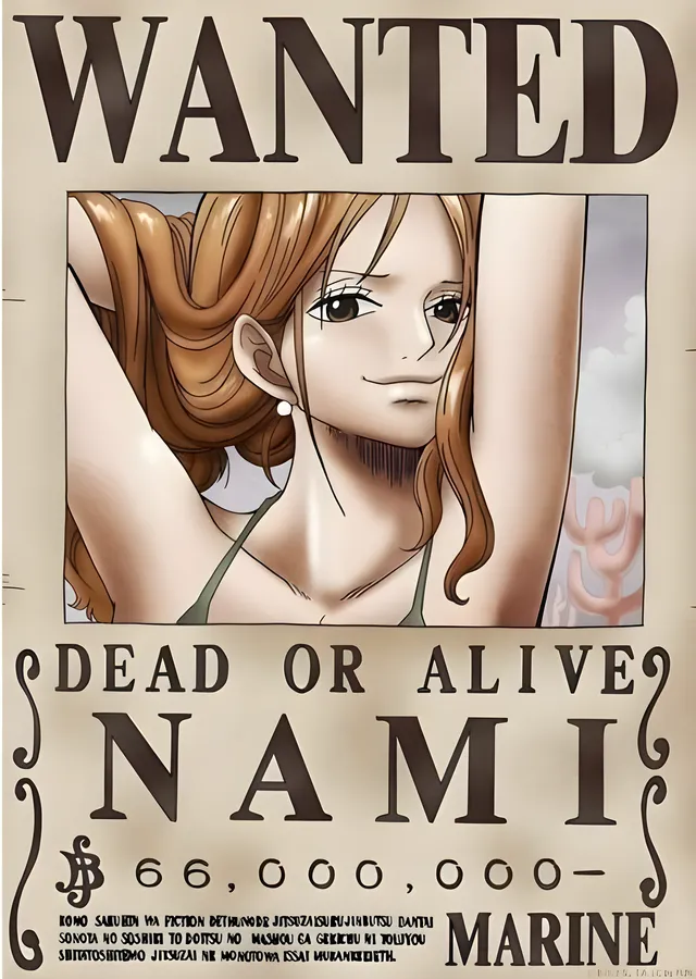 Nami: Wanted Marine metal tablo