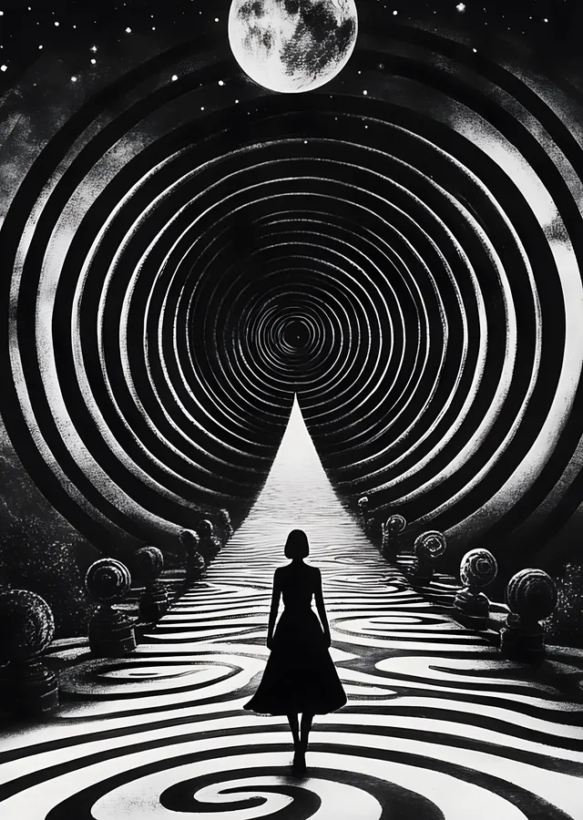 Spiral Tünel: Kadın metal tablo